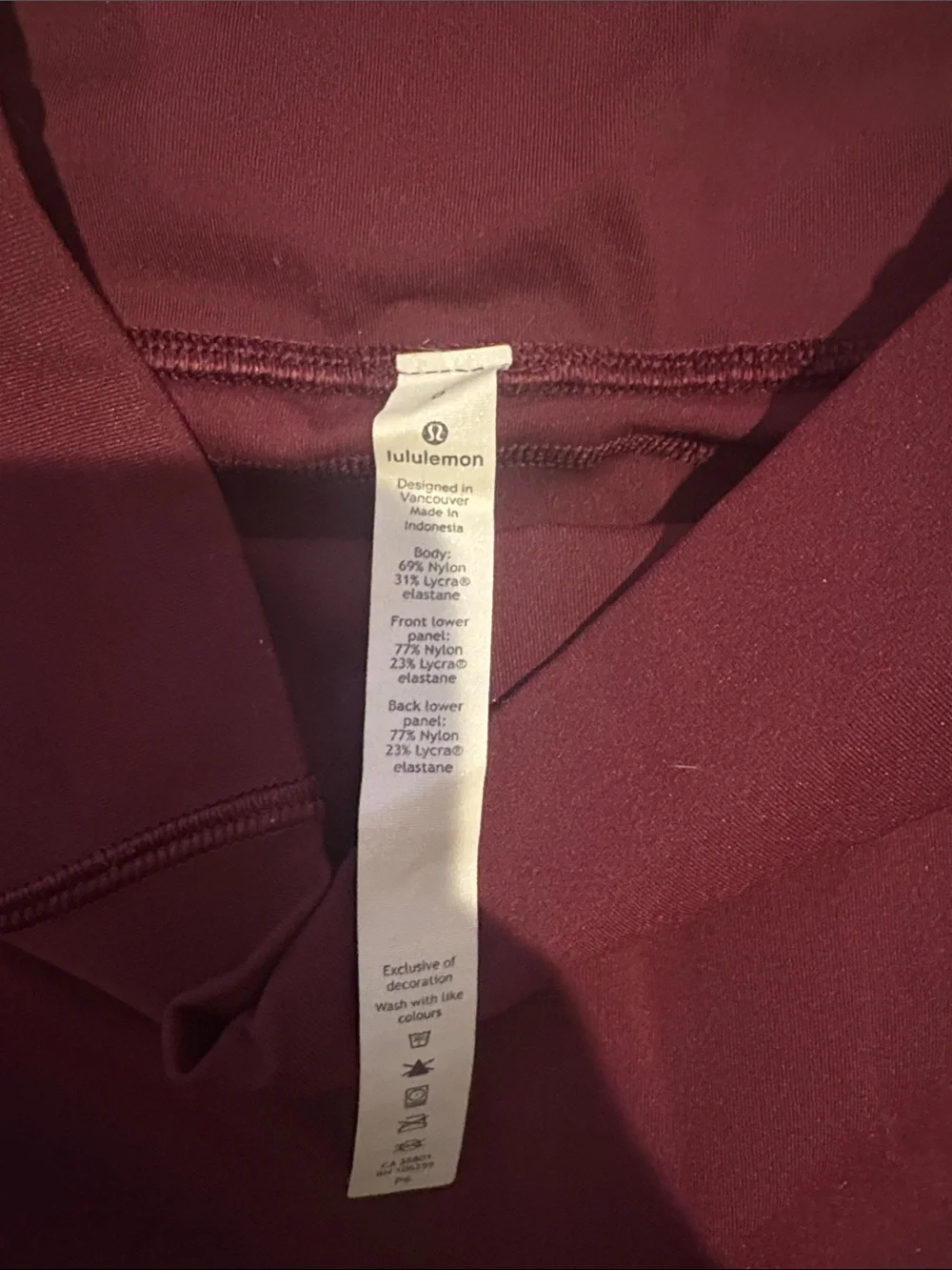 Lululemon Wunder Train High-Waist Wine Red Leggings